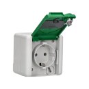 Jung 820GNNAWSLEB SCHUKO Aufputz Steckdose mit Klappdeckel und Sicherheitsschloss E-Bike