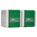 Jung 8220GNNAWEB SCHUKO 2-fach Aufputz Steckdose mit Klappdeckel E-Bike