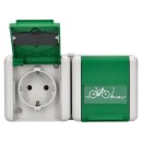 Jung 8220GNNAWEB SCHUKO 2-fach Aufputz Steckdose mit Klappdeckel E-Bike