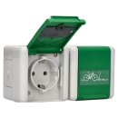 Jung 8220GNNAWEB SCHUKO 2-fach Aufputz Steckdose mit Klappdeckel E-Bike