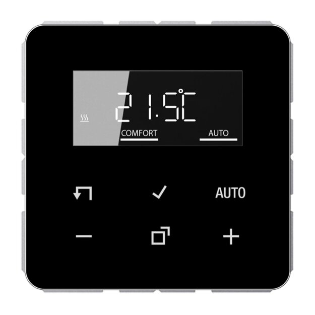 Jung TRDCD1790SW Raumtemperaturregler mit Display Standard Schwarz Serie CD