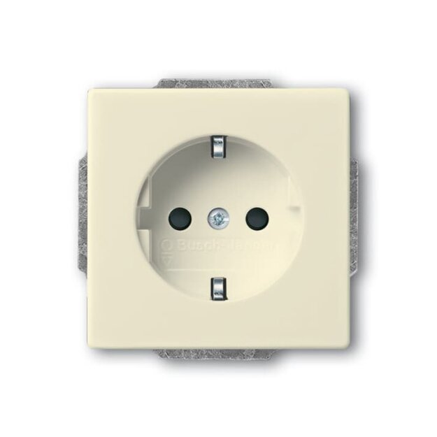Busch-Jaeger 23 EUCB-82 SCHUKO®-Steckdoseneinsatz Safety+ Shutter mit Schraubklemmen 2CKA002013A5475 Elfenbeinweiß