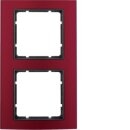 Berker 10123012 Rahmen 2-fach B.3 Alu rot/anthrazit