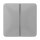 Jung CD402TSAGR Tastensatz komplett 2fach (Thermoplast bruchsicher) Grau Serie CD