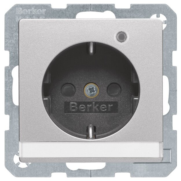 Berker 41106084 Steckdose SCHUKO mit Kontroll-LED BSF und erh.BS Q.1/Q.3 Alu samt lackiert