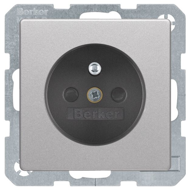 Berker 6768766084 Steckdose mit Schutzkontaktstift und erh.BS Q.1/Q.3 Alu samt lackiert