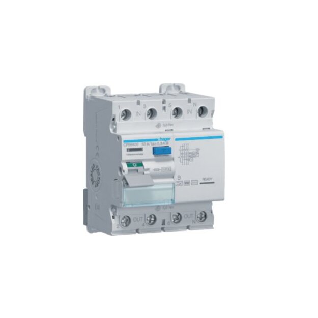 Hager CPB663E Fehlerstromschutzschalter 4-polig 10kA 63A 300mA Typ B S selektiv
