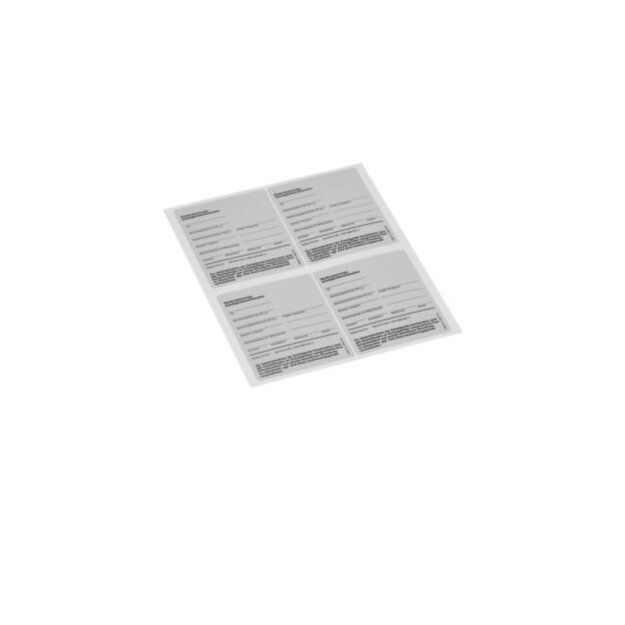 Hager FZ10TS1D Typenschild Schaltgerätekombination nach EN 61439 95 x115 mm DIN A 4 Bogen