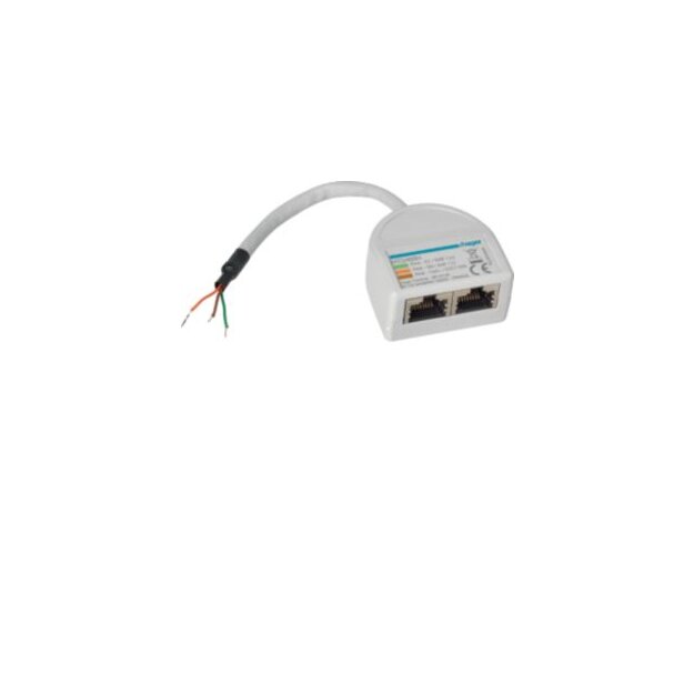 Hager HTG468H RJ45 zur Verdrahtung mit 2 Buchsen und Verdrahtung auf der anderen Seite