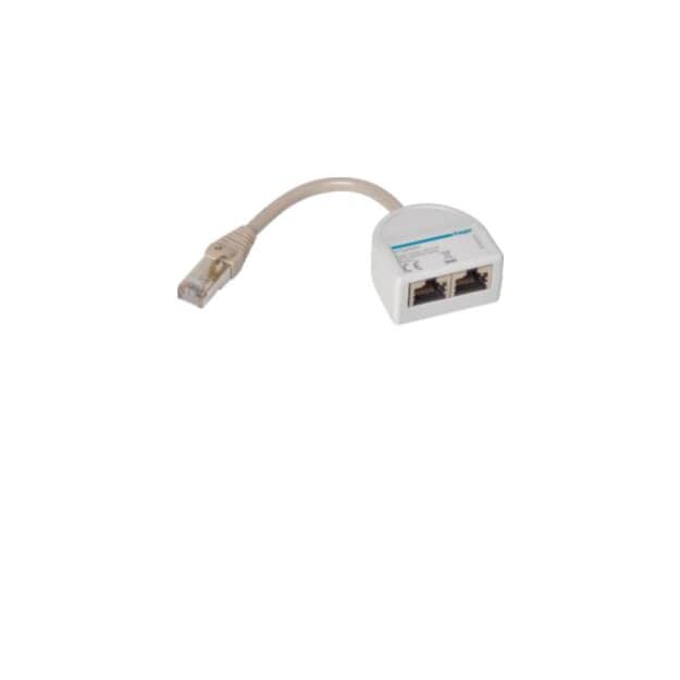 Hager HTG469H T RJ45 mit 1 Stecker und 2 Buchsenleisten