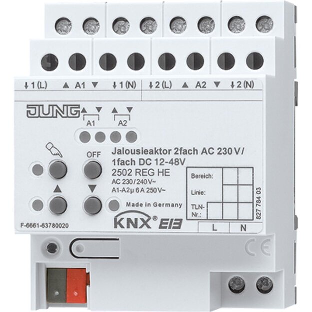 Jung 2502REGHE Jalousieaktor 2fach AC 110-230 V, 1fach