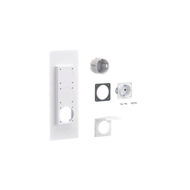 Hager ZY01SD Steckdosenflansch universZ 1xSchuko-Steckdose Verschlussplatte links & rechts