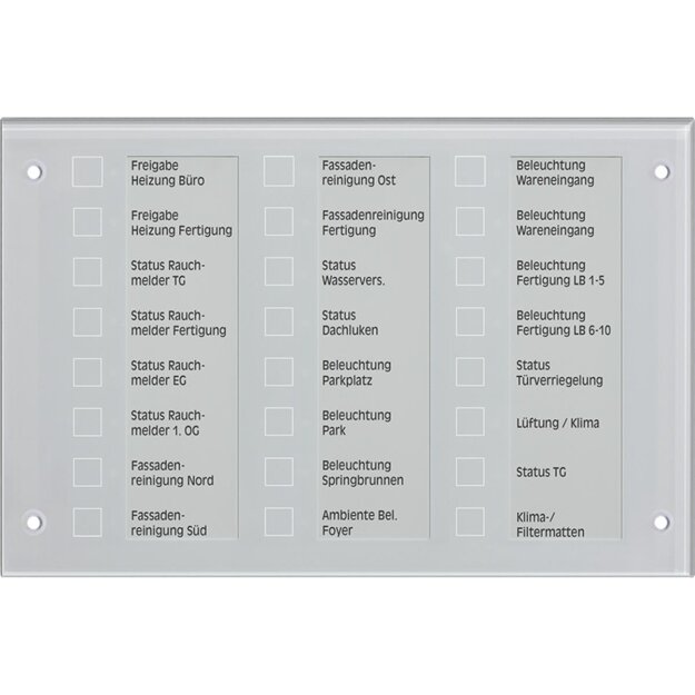 Jung MBT2424 KNX Melde-/Bedientableau Glas Grün