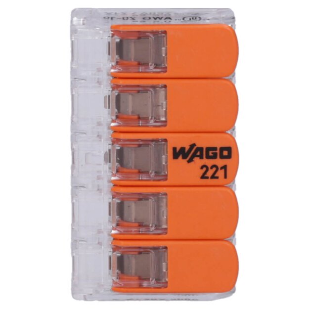 Wago Klemme 221-615 5 Leiter 6qmm transparent