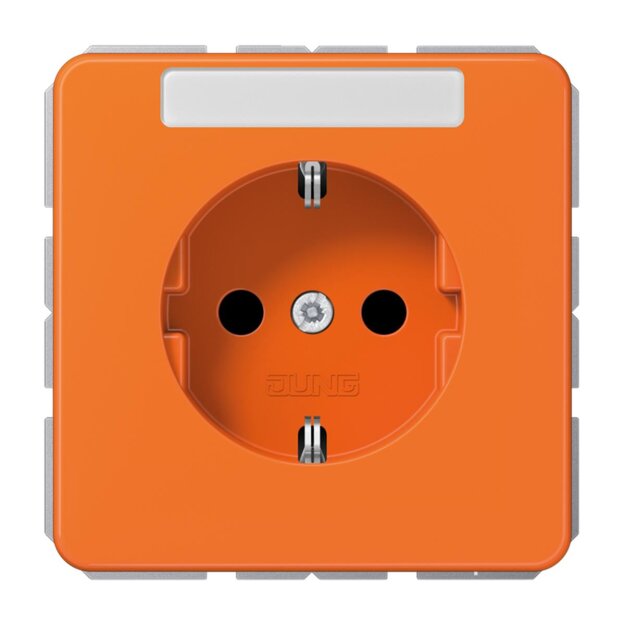 Jung CD1520NBFNAO SCHUKO Steckdose mit Schriftfeld ohne Kralle Orange Serie CD