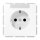 Jung CD1520NNAWW SCHUKO Steckdose mit Schriftfeld ohne Kralle Alpinweiß Serie CD