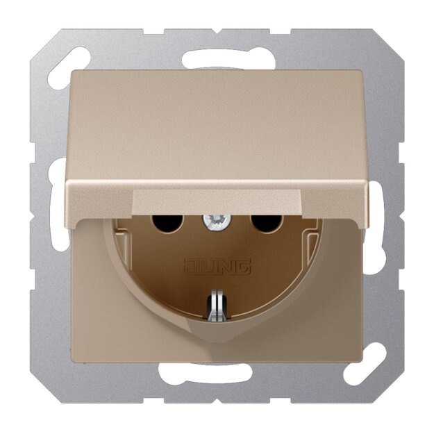 Jung A1520KIKLCH SCHUKO® Steckdose mit Klappdeckel  Serie A