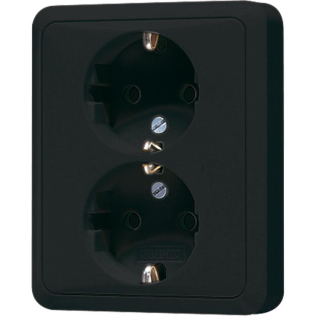 Jung CD5020NSW SCHUKO-Steckdose 2-fach Schwarz Serie CD