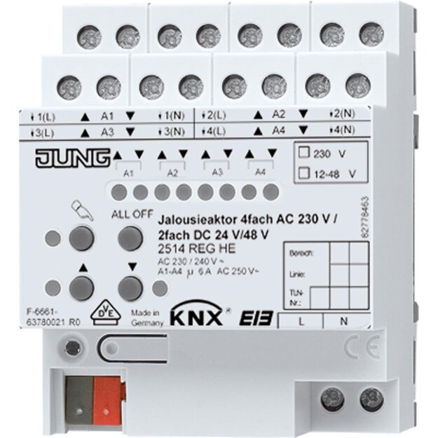 Jung 2514REGHE Jalousieaktor 4fach AC 110-230 V, 2fach