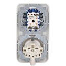 Busch-Jaeger Steckdosen Schalter Set: 20 EUC-214 Steckdose + 2000/5 US Serienschalter + 2512-214 Rahmen + 2505-214 Serienwippe Alpinweiß Reflex SI