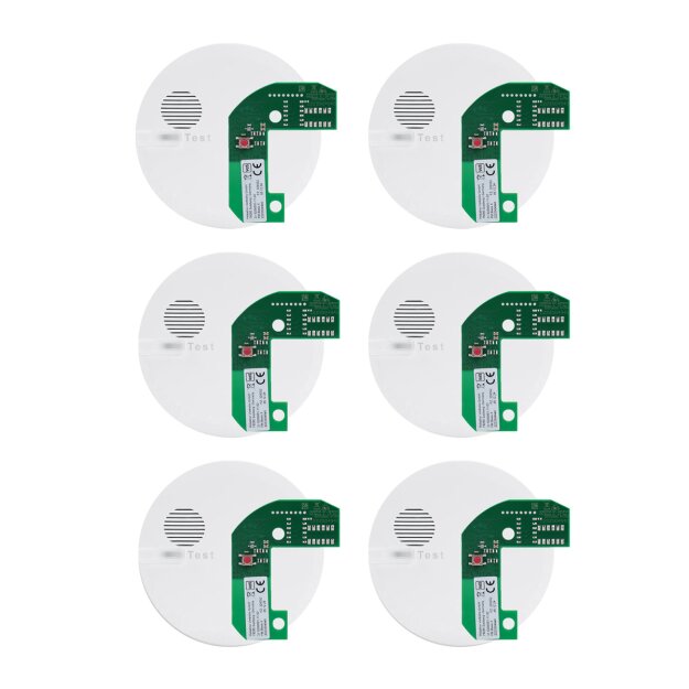 Hekatron Rauchwarnmelder Genius Plus X + Funkmodul Basis X 6er Pack