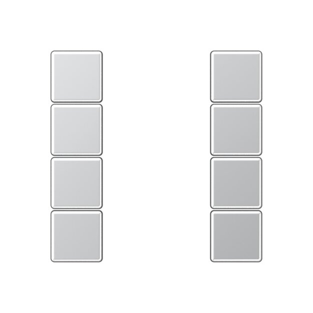 Jung A504TSAAL Tastensatz komplett 4fach (lackiertes Aluminium) Aluminium Serie A