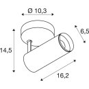 SLV 1004098 NUMINOS® SPOT PHASE S Indoor LED Deckenaufbauleuchte Schwarz/Schwarz 2700K 24°