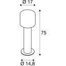 SLV 1004680 OVALISK 75 FL Outdoor LED Stehleuchte Anthrazit CCT switch 3000/4000K