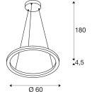 SLV 1004760 ONE 60 PD PHASE UP/DOWN Indoor LED Pendelleuchte Weiß CCT switch 2700/3000K