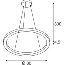 SLV 1004764 ONE 80 PD DALI UP/DOWN Indoor LED Pendelleuchte Weiß CCT switch 3000/4000K