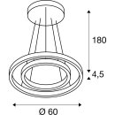 SLV 1004766 ONE DOUBLE PD PHASE UP/DOWN Indoor LED Pendelleuchte Weiß CCT switch 2700/3000K