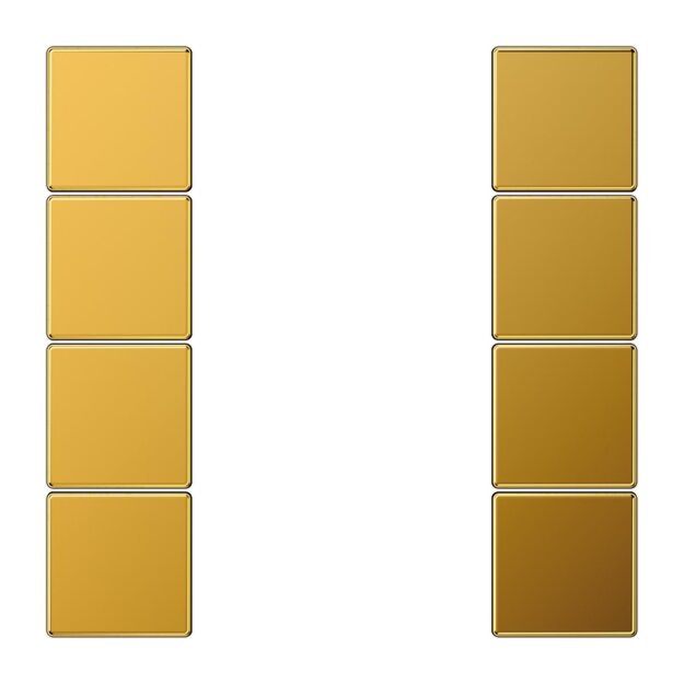 Jung GO2504TSA Tastensatz komplett 4fach (Metall PVD-beschichtet) Goldfarben