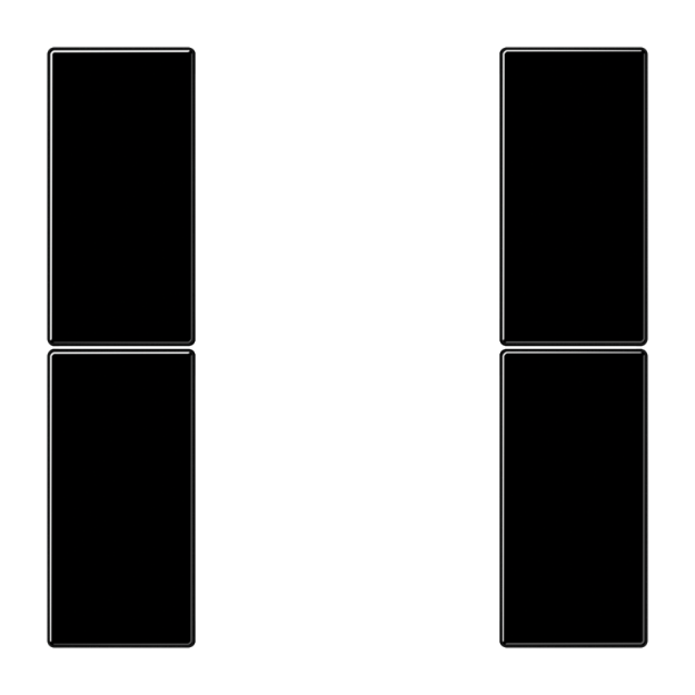 Jung LS502TSASW Tastensatz komplett 2fach Schwarz Serie LS