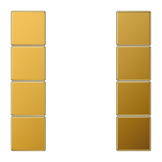 Jung LS504TSAGGO Tastensatz komplett 4fach (Metall mit echter Goldauflage) Vergoldet Serie LS