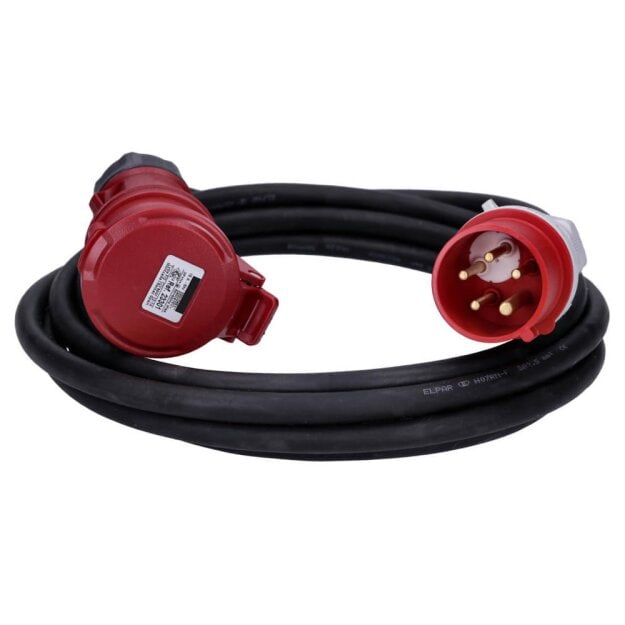 CEE Verlängerungskabel H07RN-F 5Gx2,5 16/5 400V 16A IP44 Phasenwender Starkstrom 5m