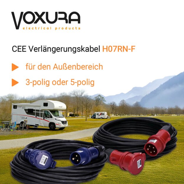 Baustellen-Verlängerungskabel IP44 25m H07RN-F 3G1,5 rot Baustellen-Verlängerungskabel IP44 25m H07RN-F 3G1,5 rot