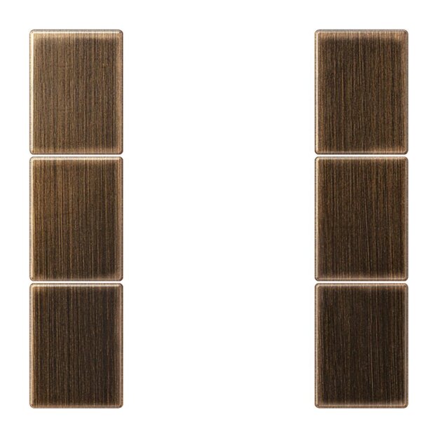 Jung ME2503TSAAT Tastensatz komplett 3fach (Messing) Messing Antik Serie LS