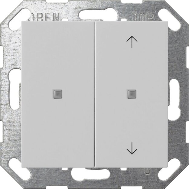 Gira 5175015 KNX Taster Wippe 2-fach unbedruckt/Pfeile System 55 Grau matt
