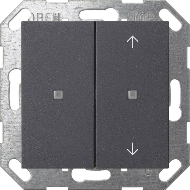 Gira 517528 KNX Taster Wippe 2-fach unbedruckt/Pfeile System 55 Anthrazit