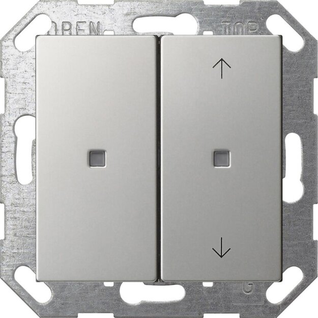 Gira 5175600 KNX Taster Wippe 2-fach unbedruckt/Pfeile System 55 Edelstahl
