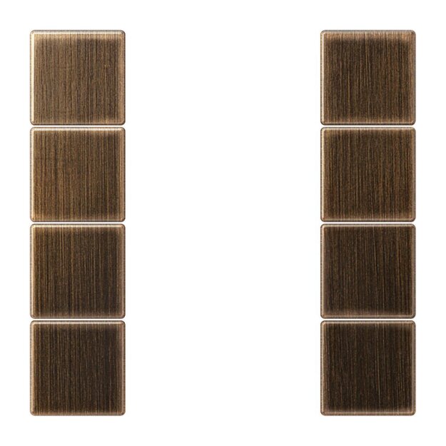 Jung ME2504TSAAT Tastensatz komplett 4fach (Messing) Messing Antik Serie LS