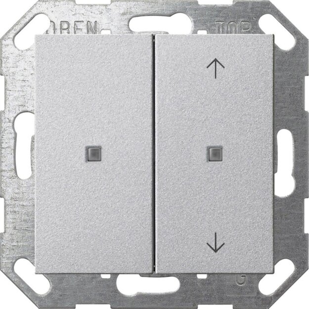 Gira 517526 KNX Taster Wippe 2-fach unbedruckt/Pfeile System 55 F Alu