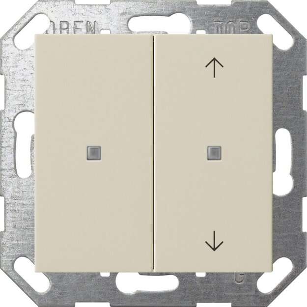 Gira 517501 KNX Taster Wippe 2-fach unbedruckt/Pfeile System 55 Cremeweiß