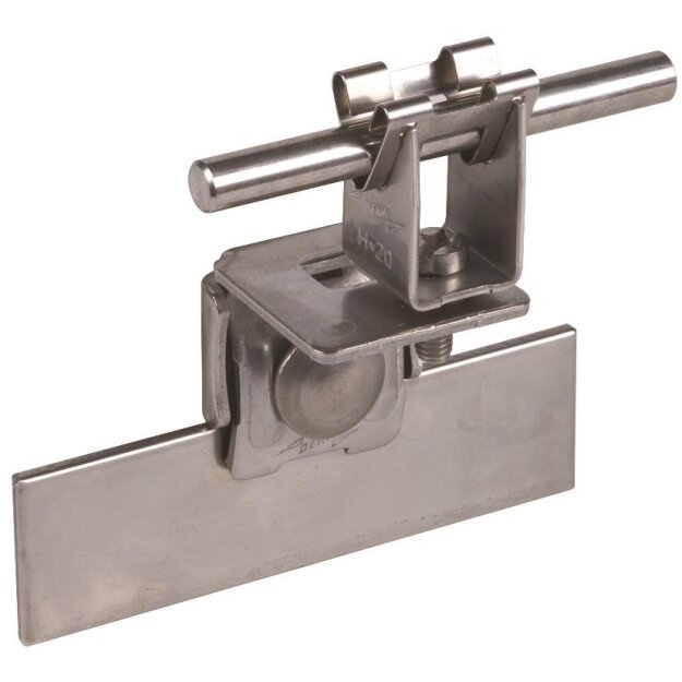 Dehn 223031 Dachleitungshalter NIRO f. Blechdächer m. Parallelfalz m. DEHNgrip f. Rd 8mm
