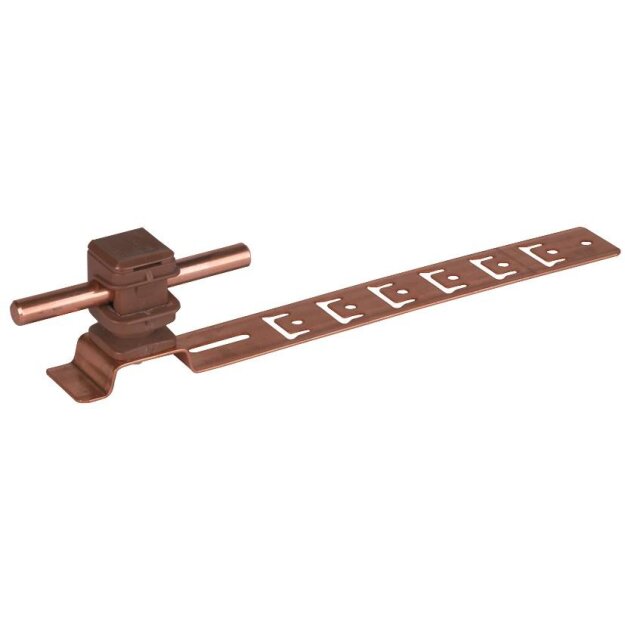 Dehn 204147 Dachleitungshalter UNIsnap Cu/K-braun H 16mm Rd 8mm m. geprägt. Strebe L 205mm