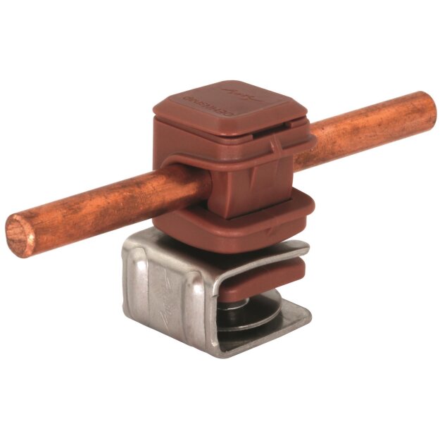Dehn 204079 Dachleitungshalter PLATTENsnap Niro 4-6 mm m. DEHNsnap H 16mm K-braun f. Rd 8mm