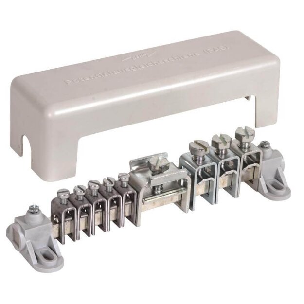 Dehn 563020 Potentialausgleichschiene mit Abdeckung 5x 2,5-25mm² 3x16-95mm² 1x Fl 30x4mm