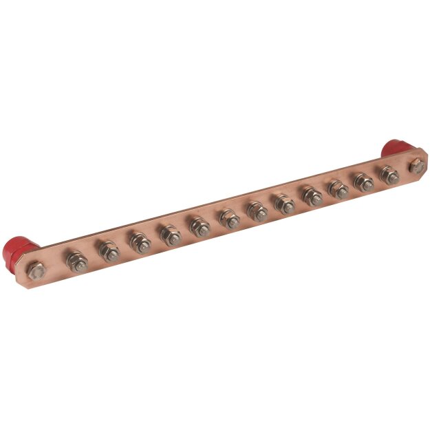 Dehn 472237 PA-Schiene ohne Abdeckung Cu m. Schrauben M10 f. 12 Anschlüsse