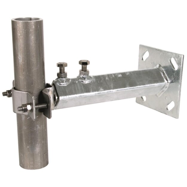 Dehn 105347 Wandbefestigung  St/tZn-NIRO für Rohre D 40-50mm Wandabstand variabel 230-400mm