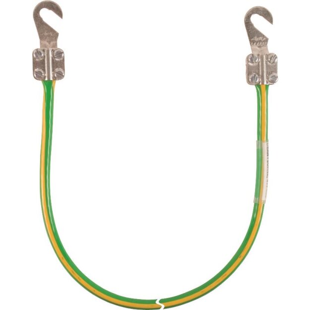 Dehn 417005 Erdungsleitung 16mm²/L 0,5m gr/ge m.2 Kabelschuhe (B) offen M8/M10